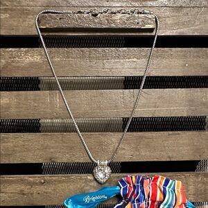 Brighton great shape Regina heart crystal silver pendant necklace
